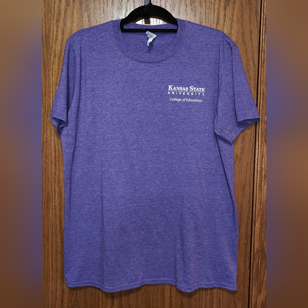 Men's or Women's Gildan Purple Short Sleeve K-State Tee, Size L